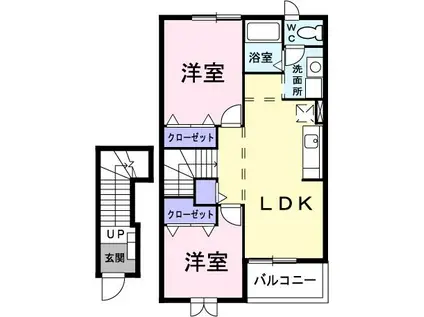 プロムナード(2LDK/2階)の間取り写真