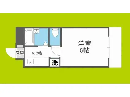 童夢ハイツマナベ(ワンルーム/3階)の間取り写真