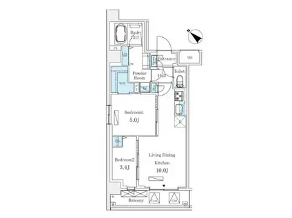 ルミシティ月島 LUMICITY月島(2LDK/4階)の間取り写真