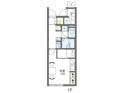 レオパレスエバーグリーンA(1K/1階)の間取り写真