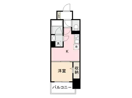 Jリヴェール高松南新町(1DK/11階)の間取り写真