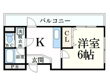 南駅前マンション(1K/2階)の間取り写真