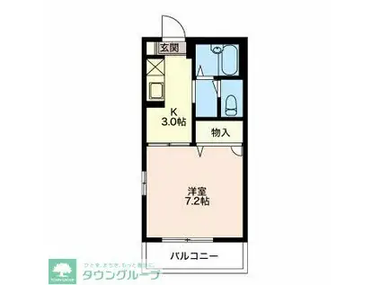 レオエルド(1K/2階)の間取り写真