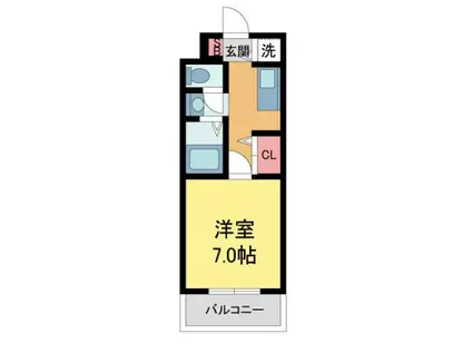 アッシュ宝塚(1K/3階)の間取り写真