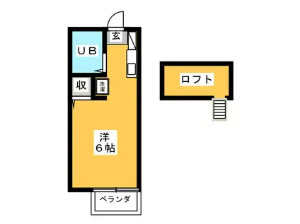 第2サンハイツ山本(ワンルーム/2階)の間取り写真