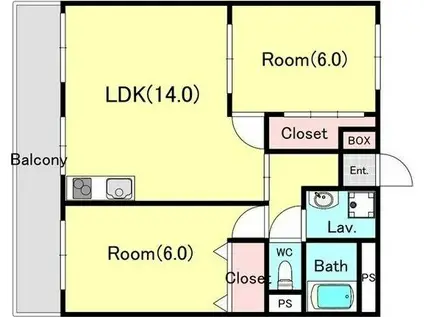 メゾンソレイユ(2LDK/3階)の間取り写真
