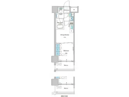 ルフォンプログレ清澄白河プレミア(1DK/10階)の間取り写真