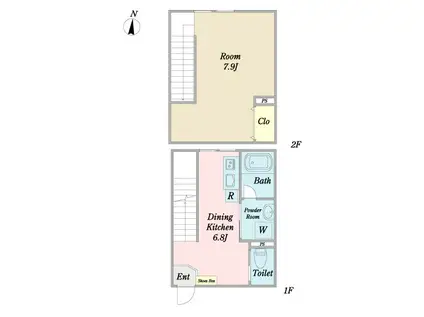 PARK SIDE 青葉台(1DK/1階)の間取り写真