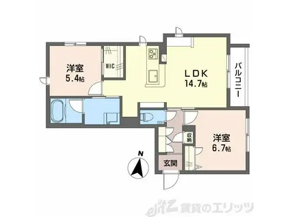 パラッツォ グロリオーサIII(2LDK/2階)の間取り写真