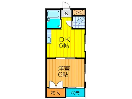 コスモBOX2(1DK/5階)の間取り写真