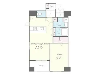 アヴェニール東麻布 AVENIR東麻布(1LDK/4階)の間取り写真