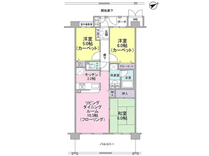 エル・パティオ(3LDK/3階)の間取り写真