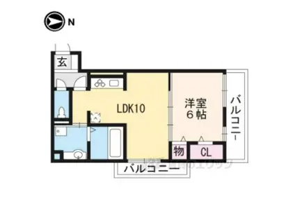 COZY COTE 西野(1LDK/3階)の間取り写真