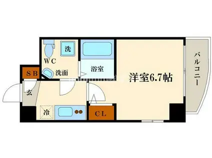 セレニテ本町REFLET(1K/10階)の間取り写真