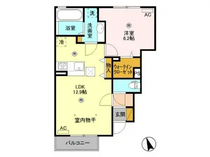 エトワール古瀧I(1LDK/1階)の間取り写真