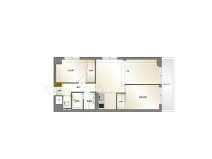 マンション森(2LDK/3階)の間取り写真