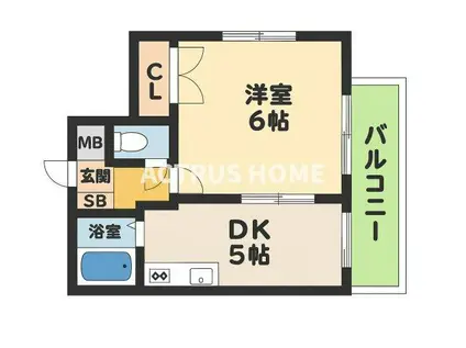 ジュネス北河堀(1DK/4階)の間取り写真