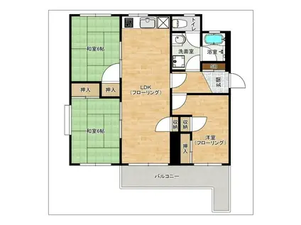 グリーンハイツ大野(3LDK/2階)の間取り写真