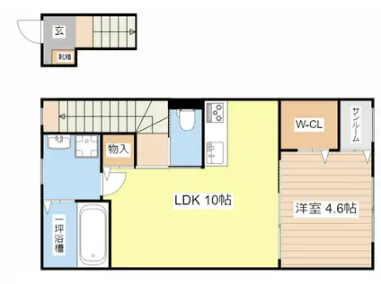カルフールIII(1LDK/2階)の間取り写真