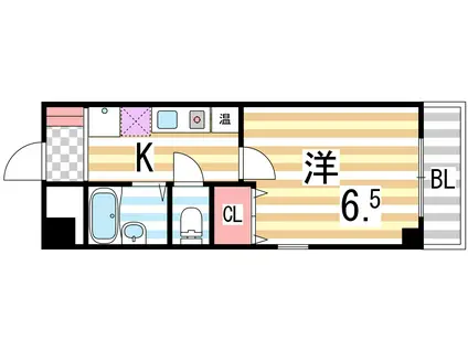 スターリーヒル(1K/4階)の間取り写真