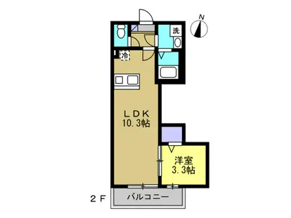 BEST STAGE大間2丁目I(1LDK/2階)の間取り写真