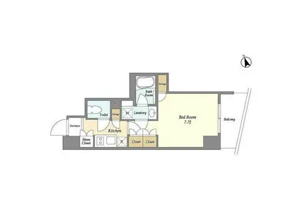 スタイリオ品川大井パークフロント(1K/2階)の間取り写真