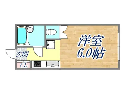 ルシエール甲東園(1K/1階)の間取り写真