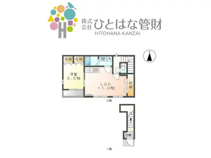 グランベルII(1LDK/2階)の間取り写真