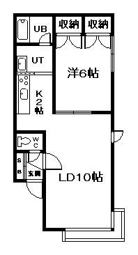 カルテット(1LDK/1階)の間取り写真
