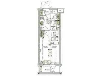 MAXIV百合ヶ丘(1K/2階)の間取り写真