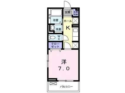 ムックームンク アカシ 1(1K/2階)の間取り写真