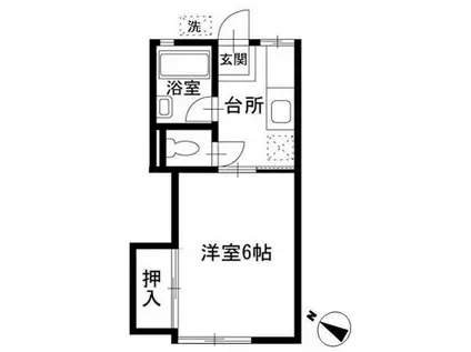 ヒルズ・フジサワ(1K/1階)の間取り写真