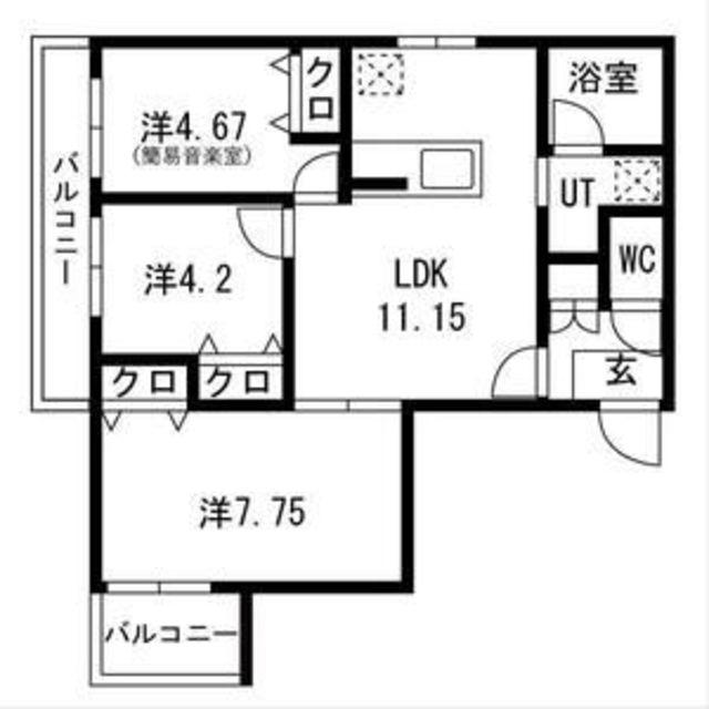 エス.フィールド奏(3LDK/5階)の間取り写真