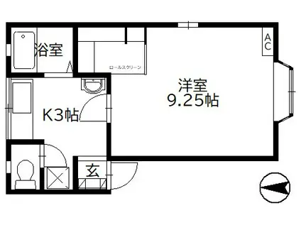 サンマーセル(1K/2階)の間取り写真
