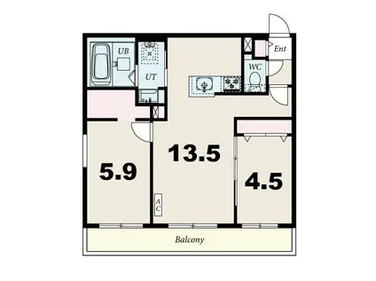 PLATZ新札幌(2LDK/4階)の間取り写真
