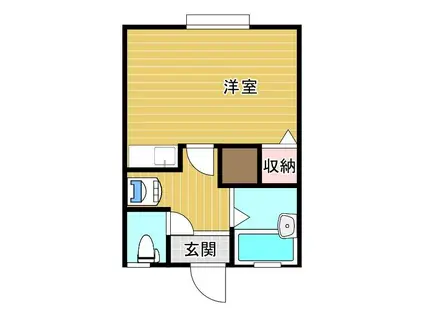 フォーレストハウスA(ワンルーム/2階)の間取り写真