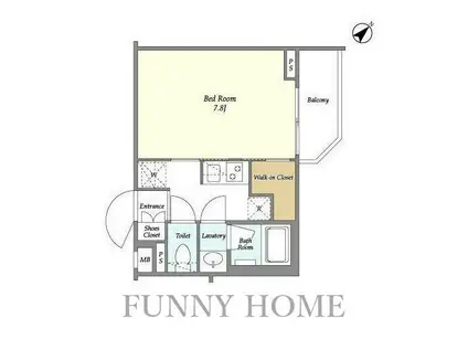 フレシア経堂(1K/2階)の間取り写真