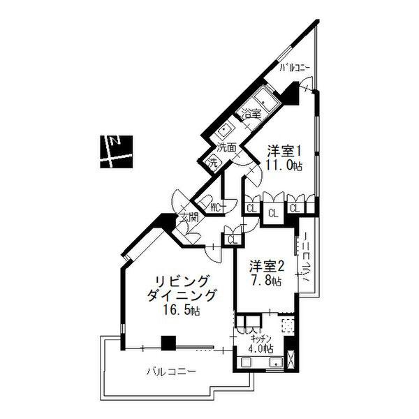 NS21やごと(2LDK/5階)の間取り写真