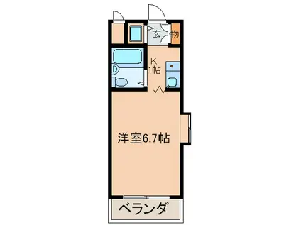 ジョイフル南塚口2号館(1K/4階)の間取り写真