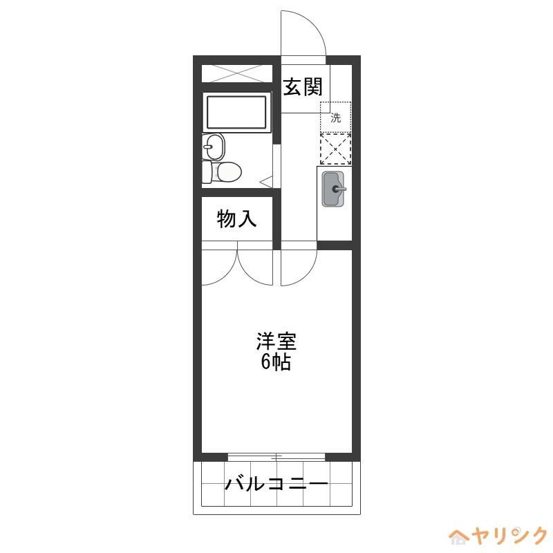 ハイツエール(1K/1階)の間取り写真