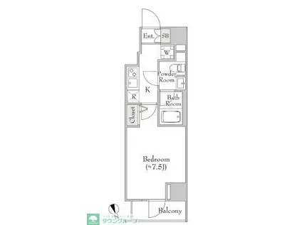 ルミークアン北上野(1K/6階)の間取り写真