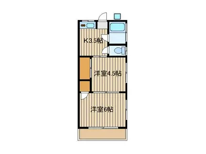 ハイムさかえ(2K/2階)の間取り写真