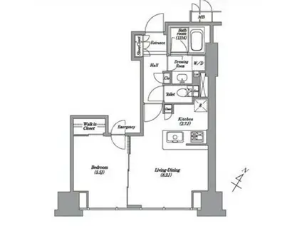 レキシントンスクエア白金高輪(1LDK/13階)の間取り写真
