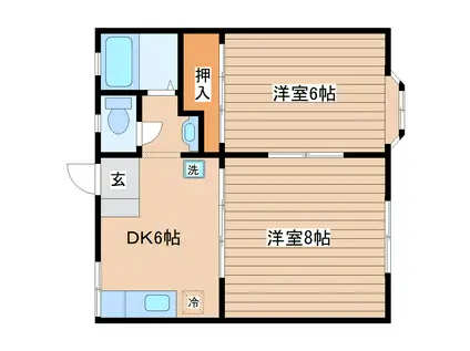 ハイツサンライム(2DK/2階)の間取り写真