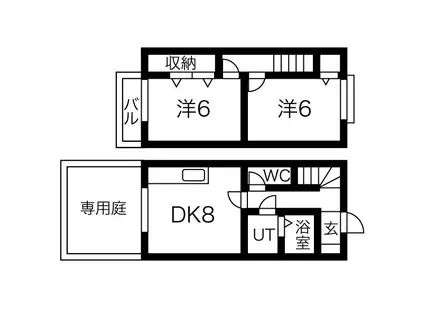 メゾネット森本A棟(2DK/1階)の間取り写真