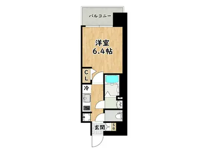 プレサンス塚本ミッドネクスト(1K/6階)の間取り写真