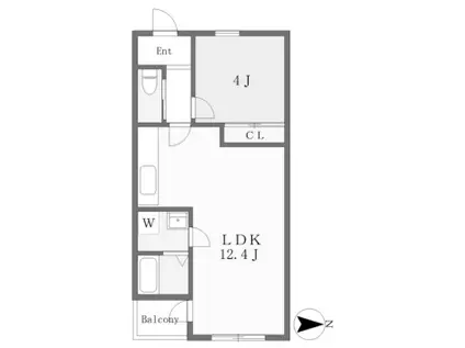 アネシス(1LDK/3階)の間取り写真