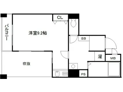 グランドパレス御池衣棚(1K/5階)の間取り写真