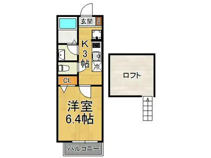アルテールメゾン(1K/2階)の間取り写真