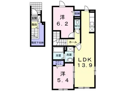 スカーレット(2LDK/2階)の間取り写真